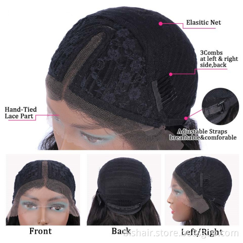 Body Wave Short Bob 13x4 T Part Lace Front Wigs Brazilian Remy Human Hair Pre Plucked With Baby Hair Suitable for Black women